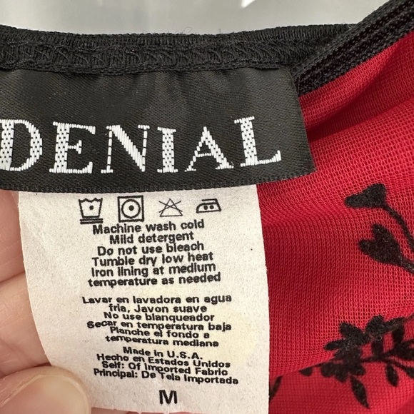 Y2K Vintage Floral Slip Dress Medium Punk Witchy Black Red Mesh Whimsigoth Maxi - Picture 4 of 7